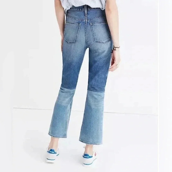 Madewell Retro Crop Bootcut 100% Cotton Two-Tone Jeans Size 27 - Picture 3 of 12